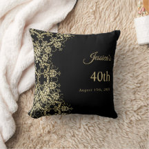 Classy Gold & Black Damask 40e anniversaire