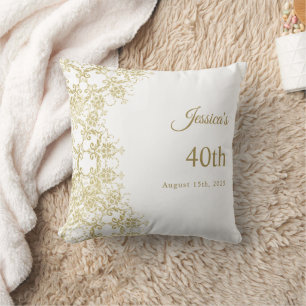 Coussin Classy Gold Damask 40e anniversaire