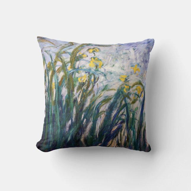 Coussin Claude Monet - Iris jaunes et violets (Recto)