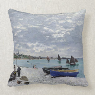 Coussin Claude Monet la plage chez Sainte-Adresse