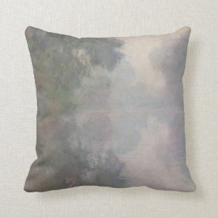 Coussin Claude Monet la Seine chez Giverny, brumes de