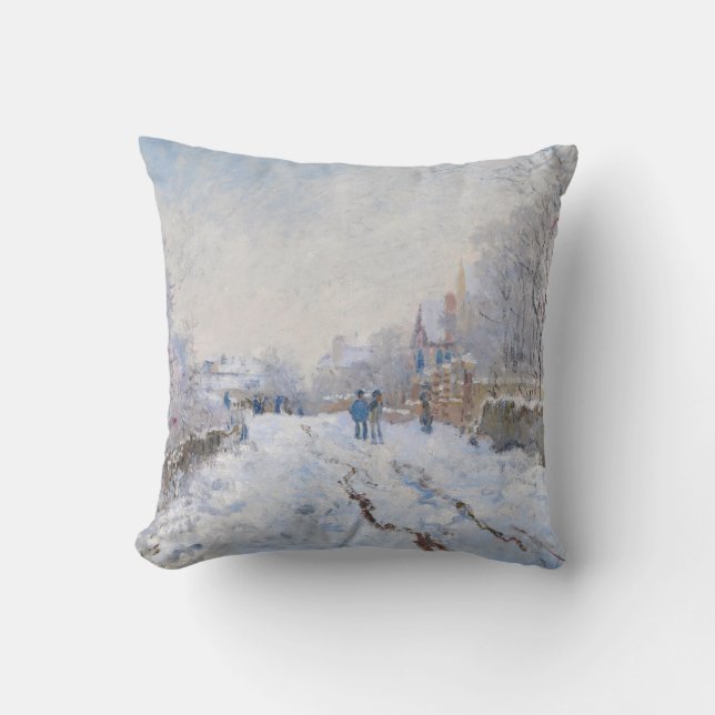 Coussin Claude Monet - Scène de neige à Argenteuil (Recto)