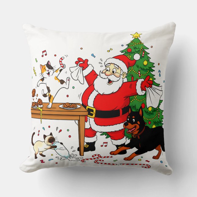 Coussin Claus-trophobia: Santa’s Cookie Chaos Crew (Recto)