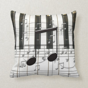 Coussin Clavier et notes de piano