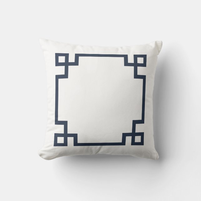Coussin Clé bleue et blanche de la marine (Recto)