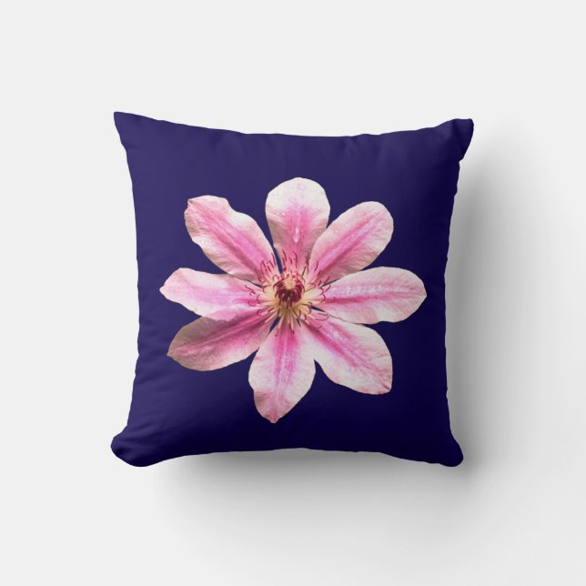 Coussin Clematis Nelly Moser (Recto)