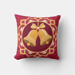 Coussin Cloche dorée dans un cadre circulaire