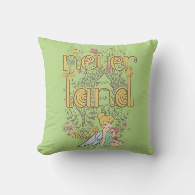 Coussin Clochette de Tinker dans la forêt de Neverland (Recto)