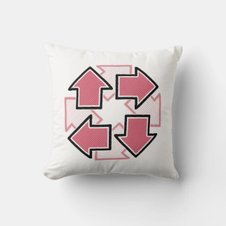 Coussin Clockwise Arrows Minimal Geometric Red