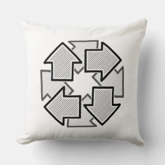 Coussin Clockwise Arrows Minimal Geometric White Variant 1