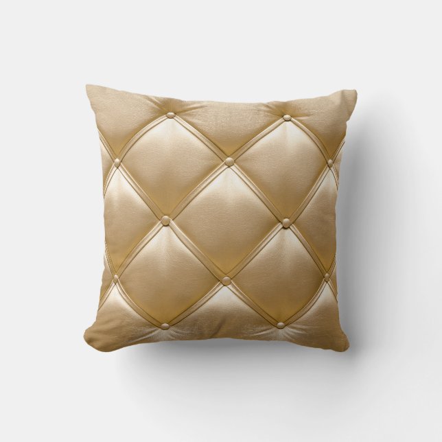 Coussin Closeuse en cuir doré (Recto)