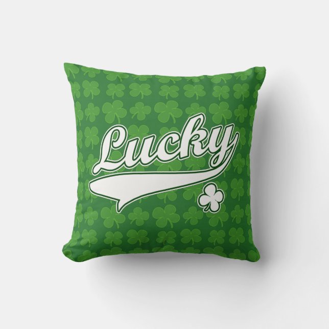 Coussin Clou à 4 feuilles vert/blanc (Recto)