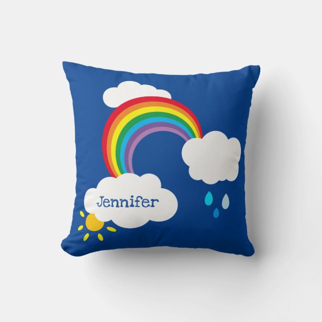Coussin Cloud météo personnalisé et Raindrops Cushion (Recto)