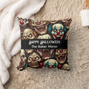 Coussin Clowns effrayants Halloween 