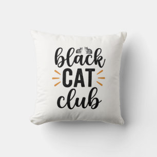 Coussin Club Chat Noir Design Vectoriel Amateur de Chat Vi
