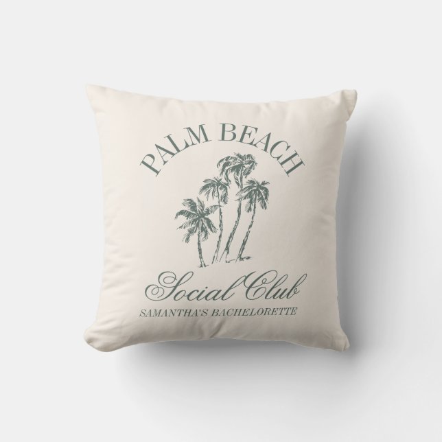 Coussin Club Social de Fête de Bachelorette Retro Luxe (Recto)