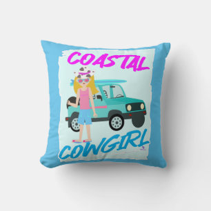 Coussin Coastal Cowgirl Trend Drôle Design Art