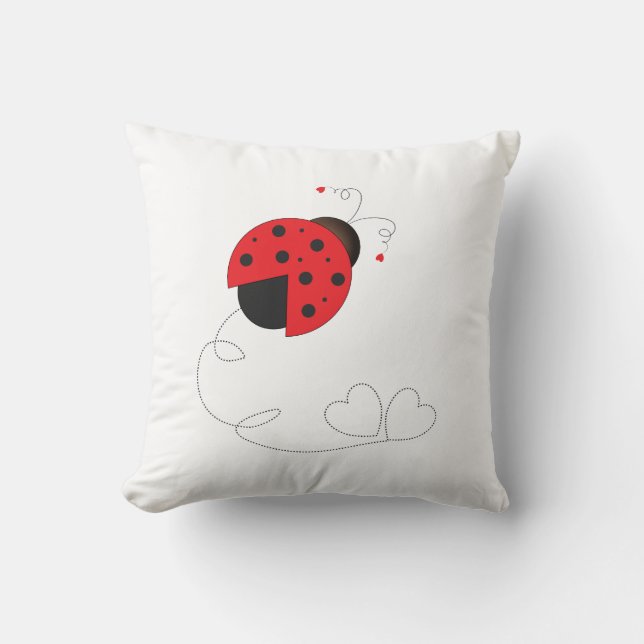 Coussin Coccinelle et coeurs (Recto)