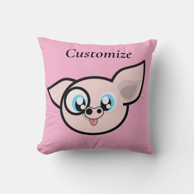 Coussin Cochon Drôle Sourire Thunder_Cove (Recto)