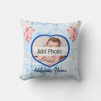 Coussin Cochon volant mignon avec ailes quand les porcs vo