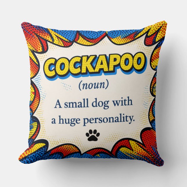 Coussin Cockapoo Definition Cushion Funny Dog Pillow Gift (Recto)