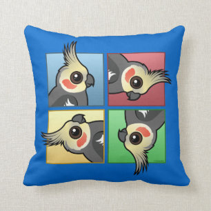 Coussin Cockatiel de quatre couleurs