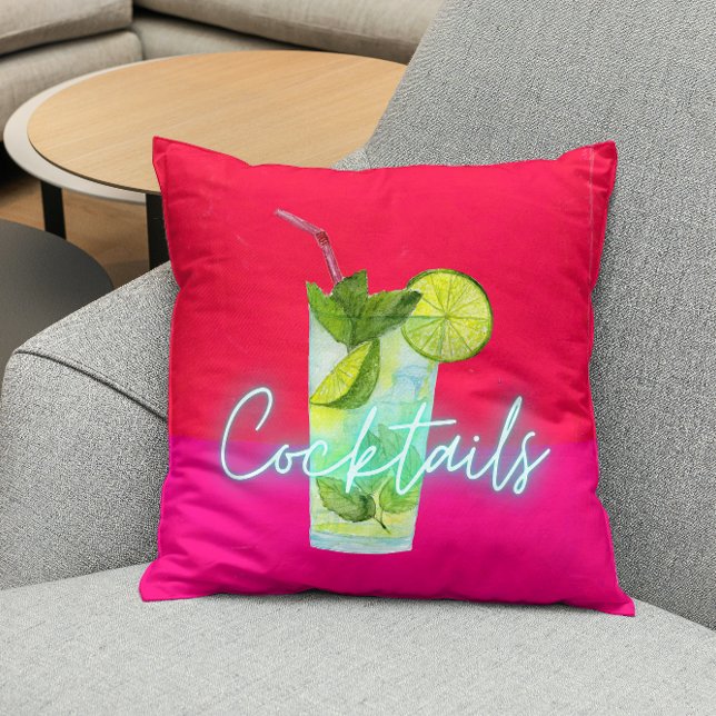 Coussin Cocktails colorés modernes Bar Art (Créateur téléchargé)