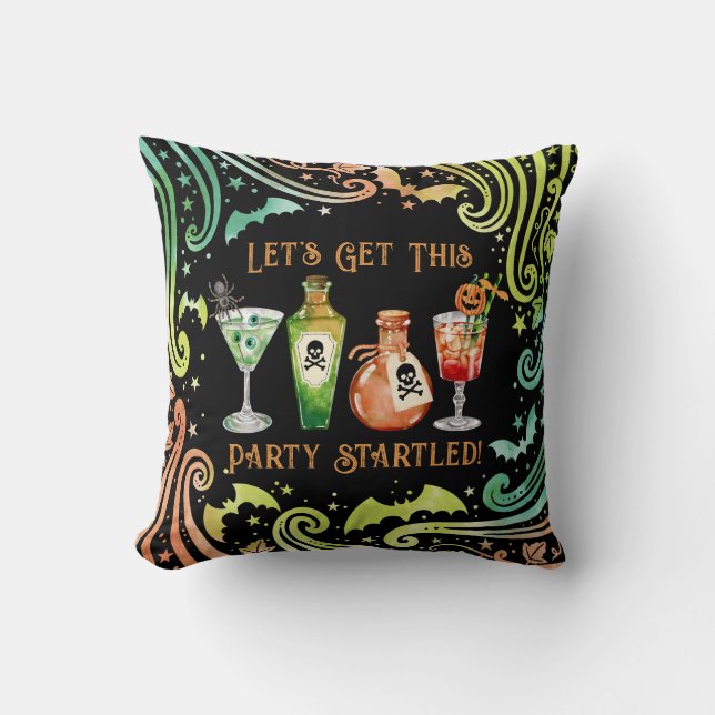 Coussin Cocktails et costumes Fête d'Halloween (Recto)
