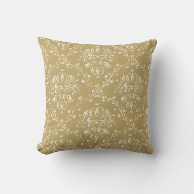 Coussin Coco Brown Damask (Recto)