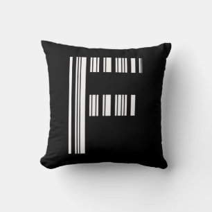 Coussin CODE À BARRES DE LA LETTRE F Premier motif de code