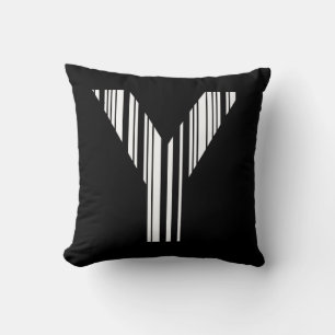 Coussin CODE À BARRES DE LA LETTRE Y Premier motif de code