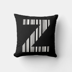 Coussin CODE À BARRES DE LA LETTRE Z Premier motif de code
