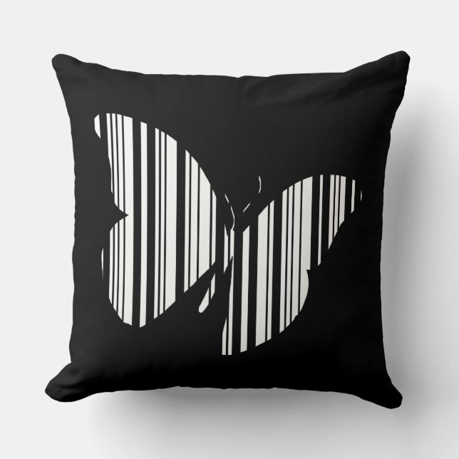 Coussin CODE BARRE PAPILLON Motif Papillons Design (Recto)