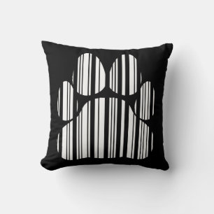 Coussin CODE BARRE PATTE DE CHAT Motif d'impression de cod