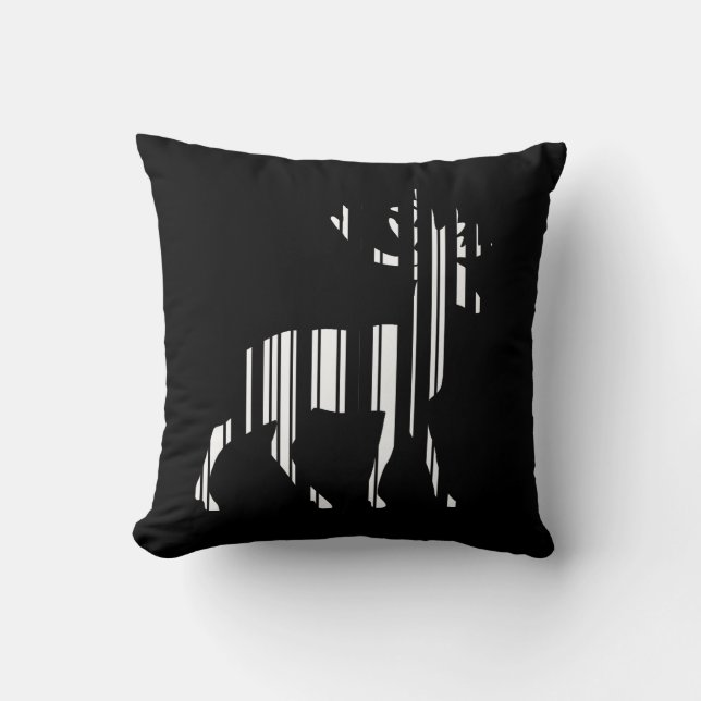 Coussin Code-barres CERF Motif de code-barres de cerf Desi (Recto)