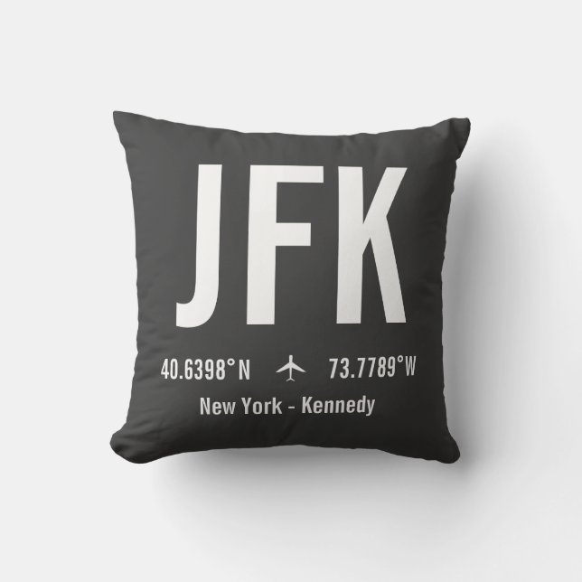 Coussin Code d'aéroport JFK de New York - Aviation (Recto)