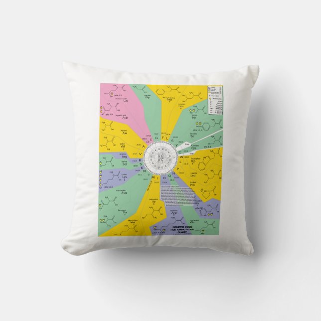 Coussin Code génétique pour des acides aminés (roue de (Recto)