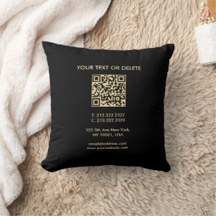 Coussin Code QR Modèle moderne et élégant Noir et Or