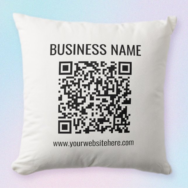 Coussin Code QR personnalisable et nom commercial (Créateur téléchargé)