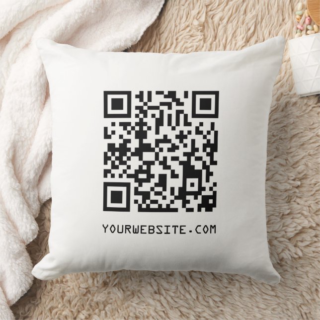 Coussin Code QR personnalisable Votre lien de page Web (Couverture)