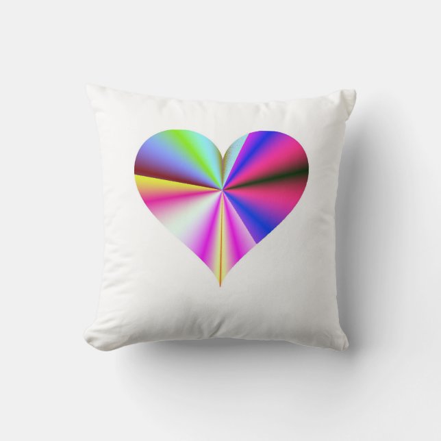 Coussin Coeur arc-en-ciel Valentines (Recto)