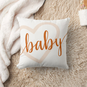 Coussin Coeur bébé   Automne Brûlé Orange Flourdissant Scr