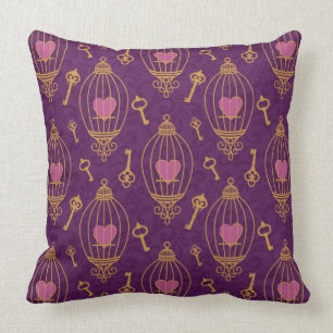 Coussin Coeur-clé-motif