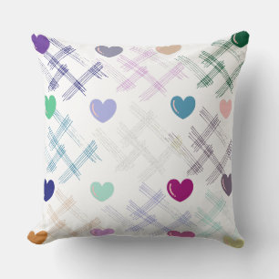 Coussin coeur coloré