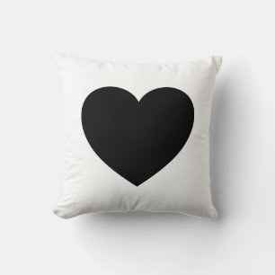 Coussin Coeur - Côtés alternatifs noirs et blancs