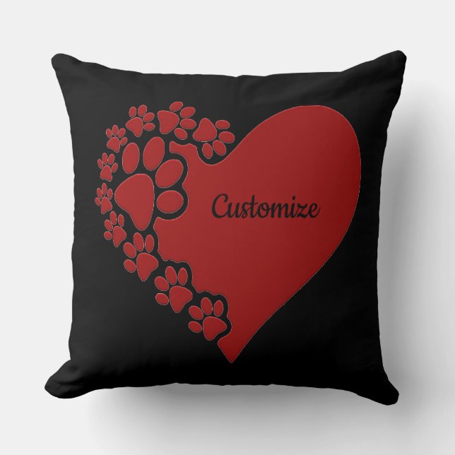 Coussin Coeur d'amour personnalisé pour animal de compagni (Recto)