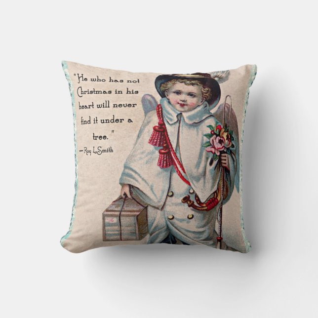 Coussin Coeur d'ange de Noël (Recto)