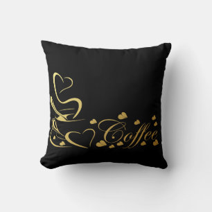 Coussin Cœur de café or
