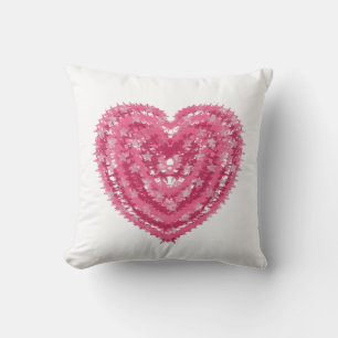 Coussin Cœur de confettis rose moderne Art de la Saint-V
