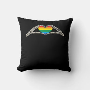 Coussin Coeur des mains osseuses actif